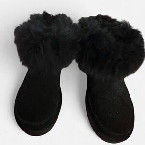 UGG Black Furry Boots